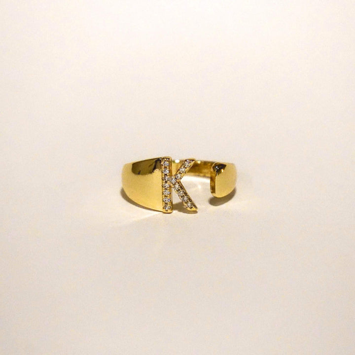 Personalized Chunky Rainbow Initial Ring