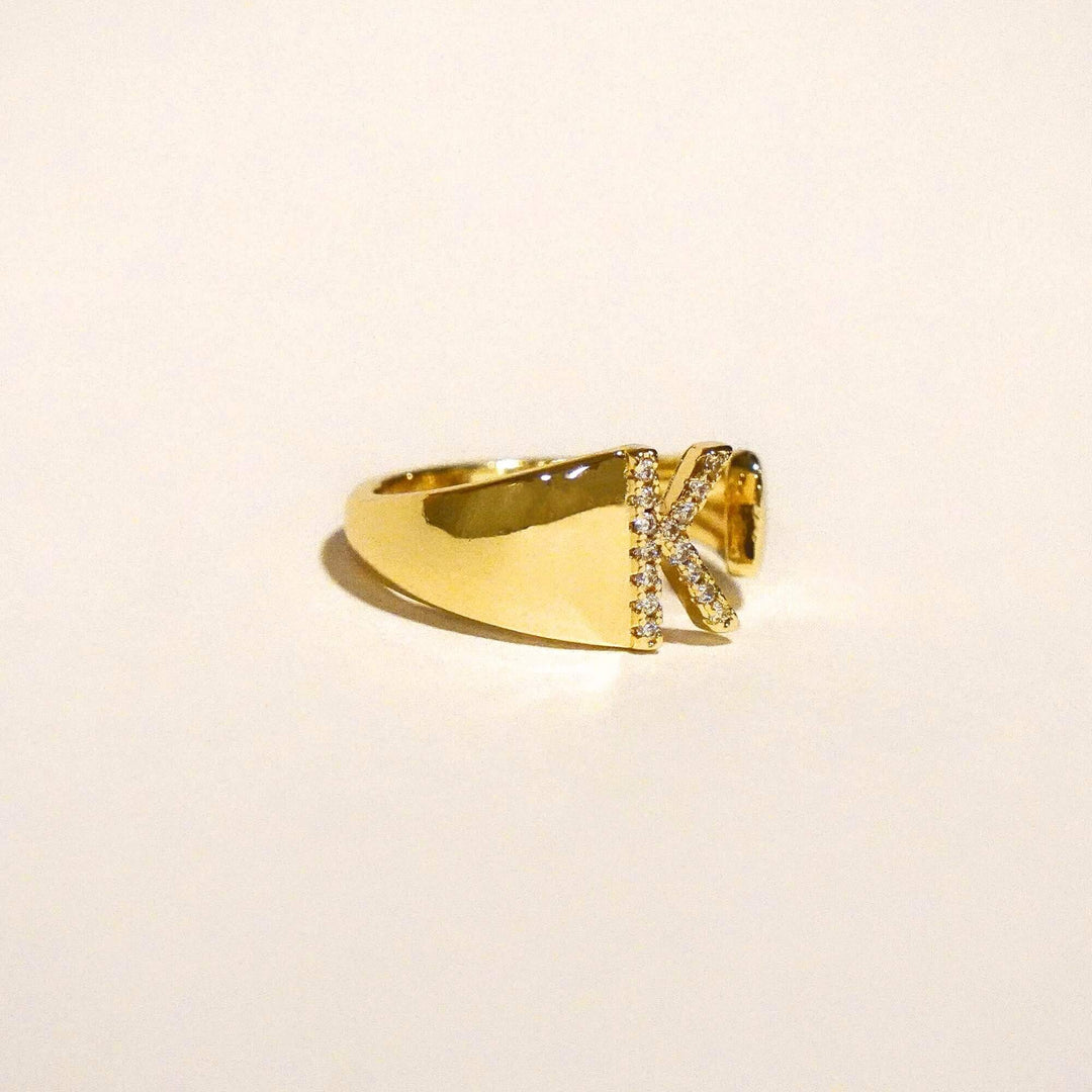 Personalized Chunky Rainbow Initial Ring