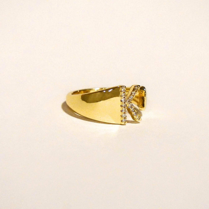 Personalized Chunky Rainbow Initial Ring