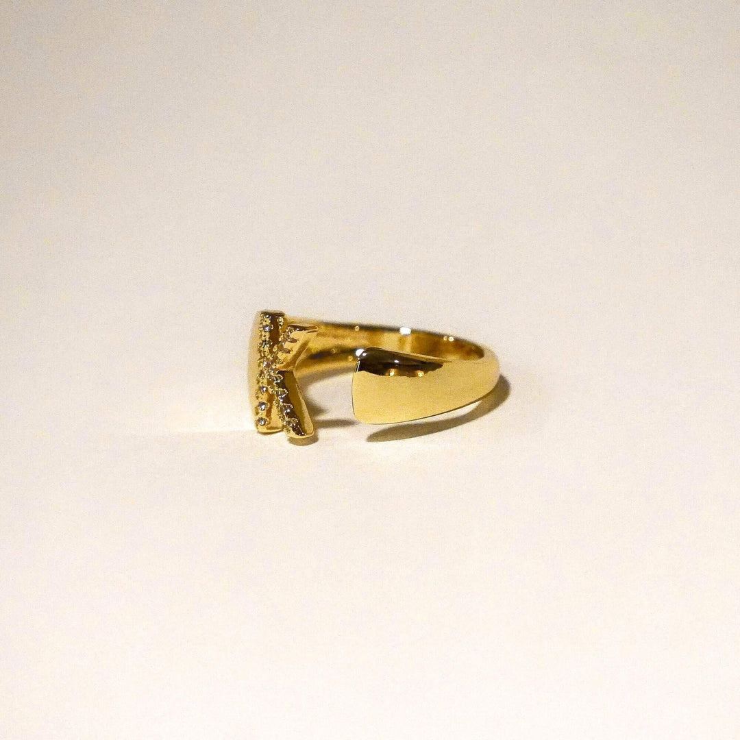 Personalized Chunky Rainbow Initial Ring