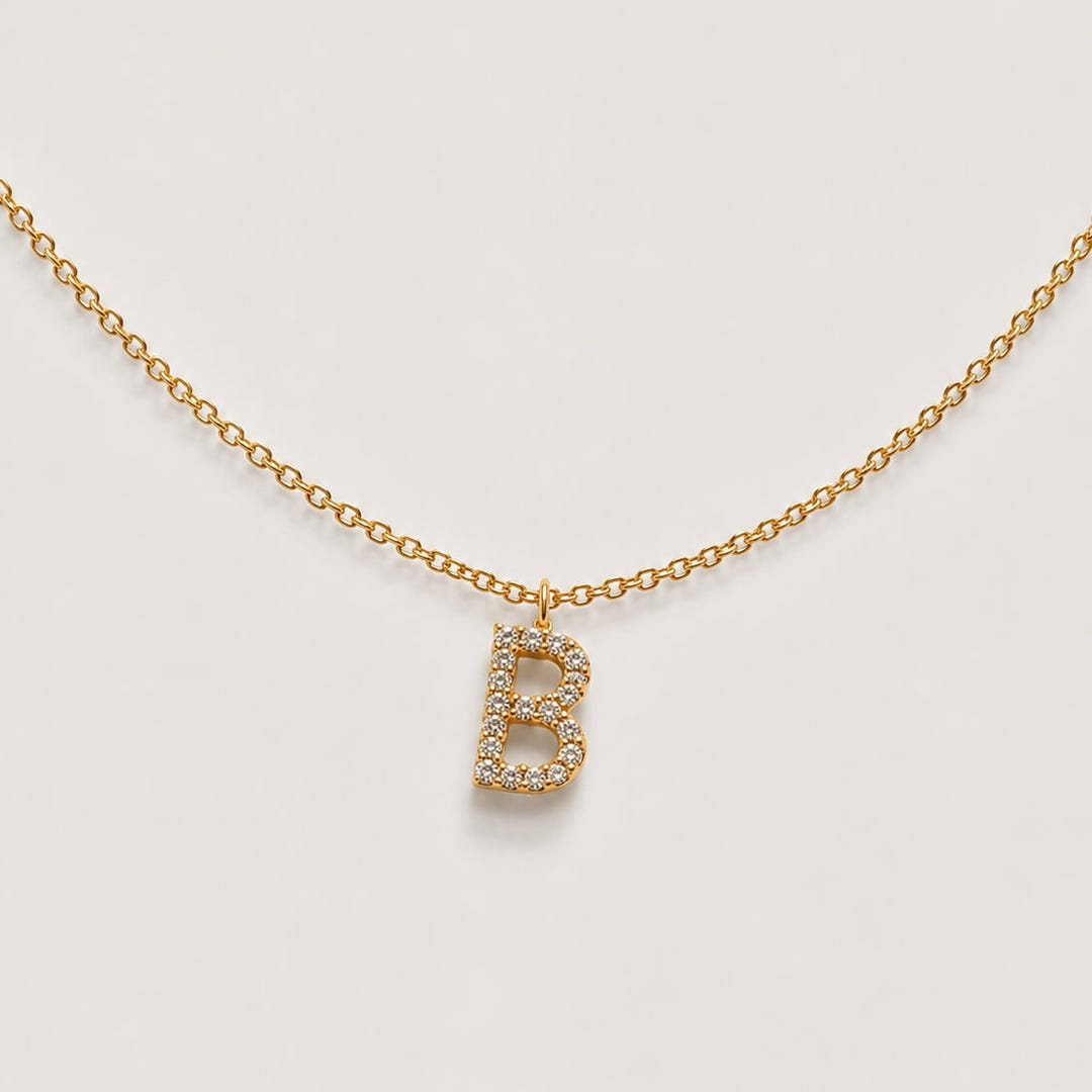 Personalized Briella Diamond Initial Necklace