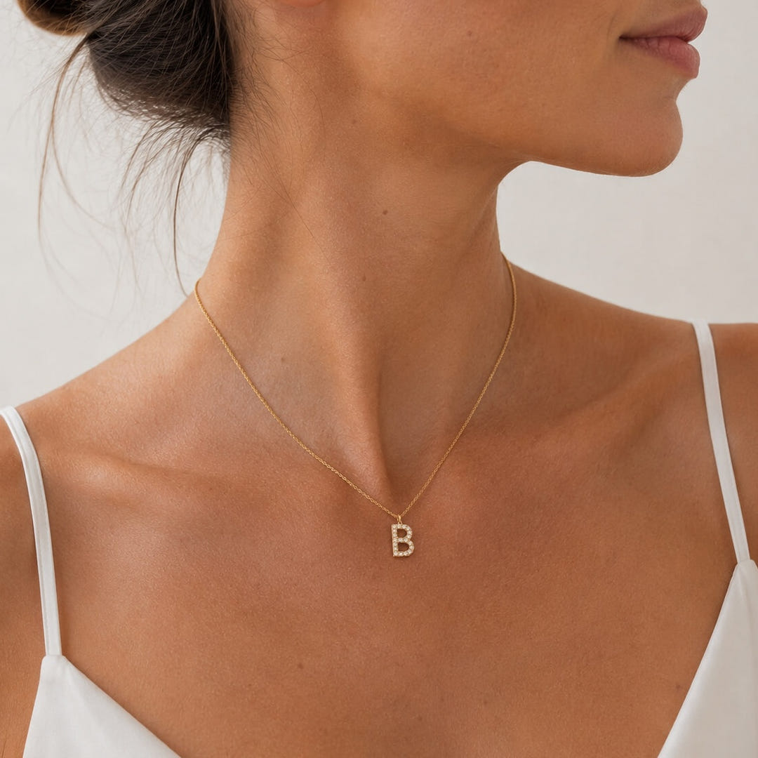 Personalized Briella Diamond Initial Necklace