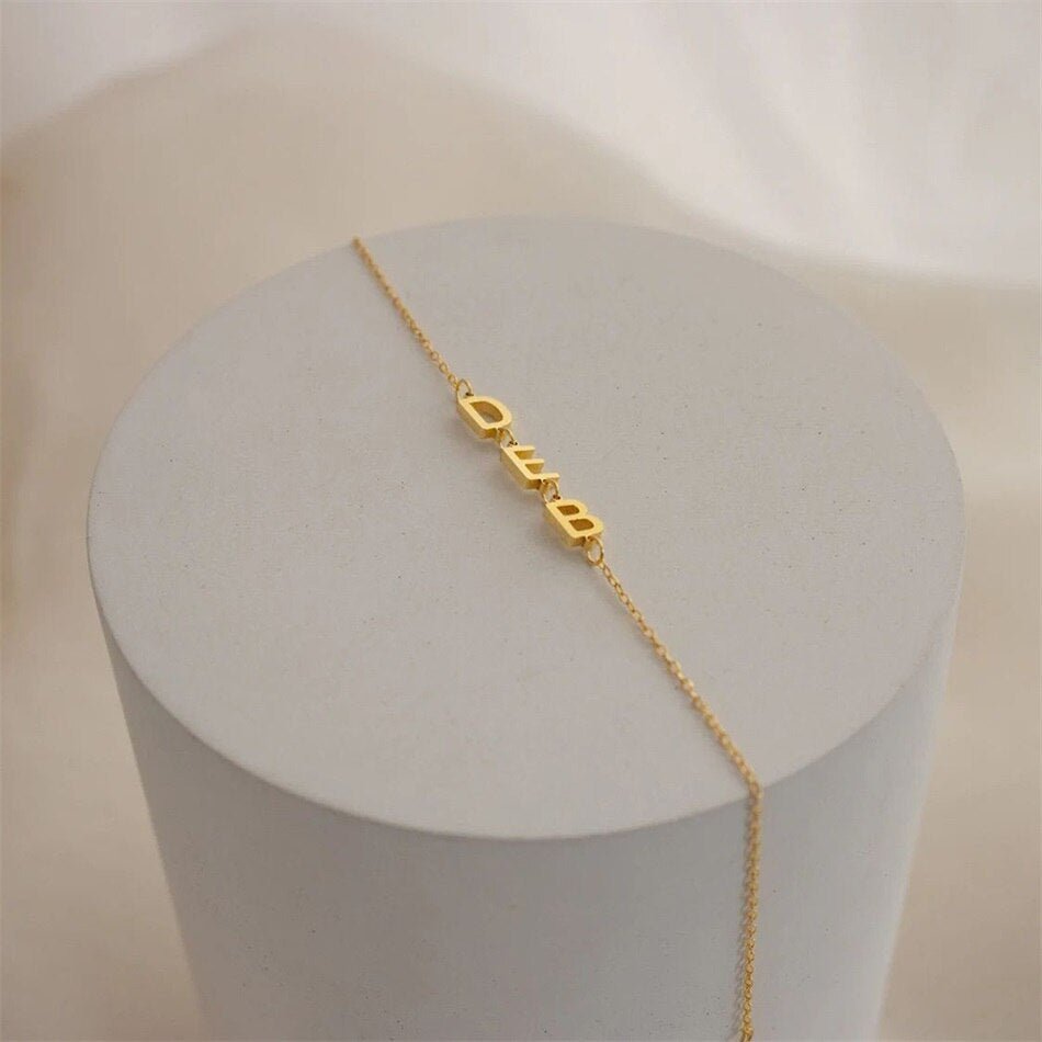 Gold Losari Letter Bracelet - Celeste Adore